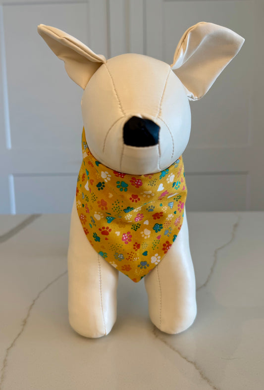 Yellow Paws Dog Bandana